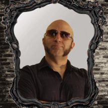 Evil hypnotist The Shadow Priest, in the mirror